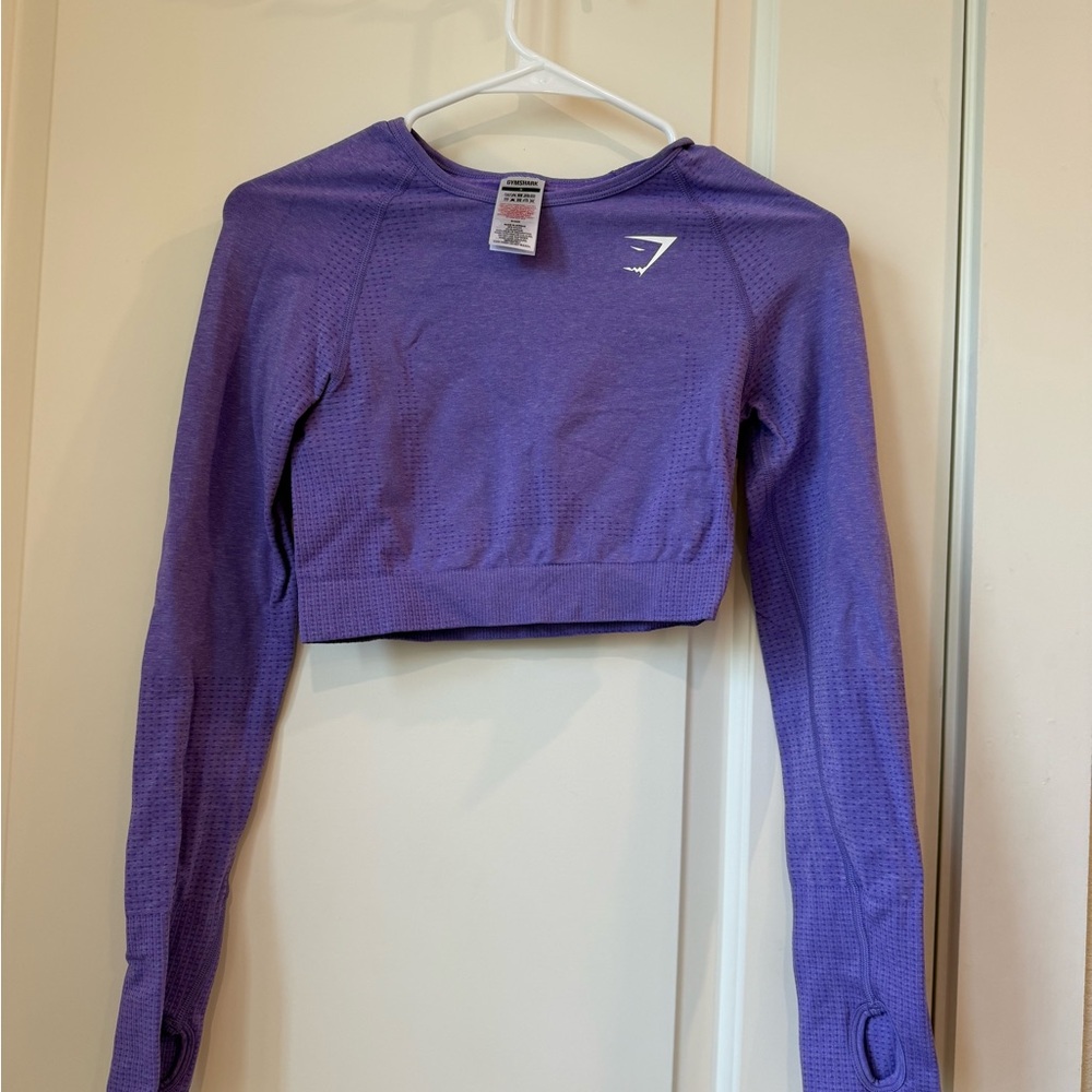Gymshark Purple Long Sleeve Crop Top
